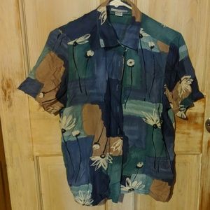 Button up shirt sleeve t shirt